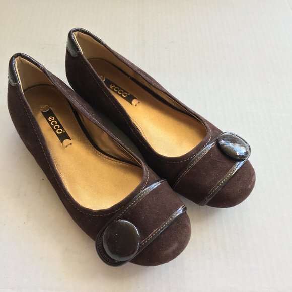 - ECCO Ballet Flats Button 1" Heel Slip On Shoes 35 - Picture 1 of 8